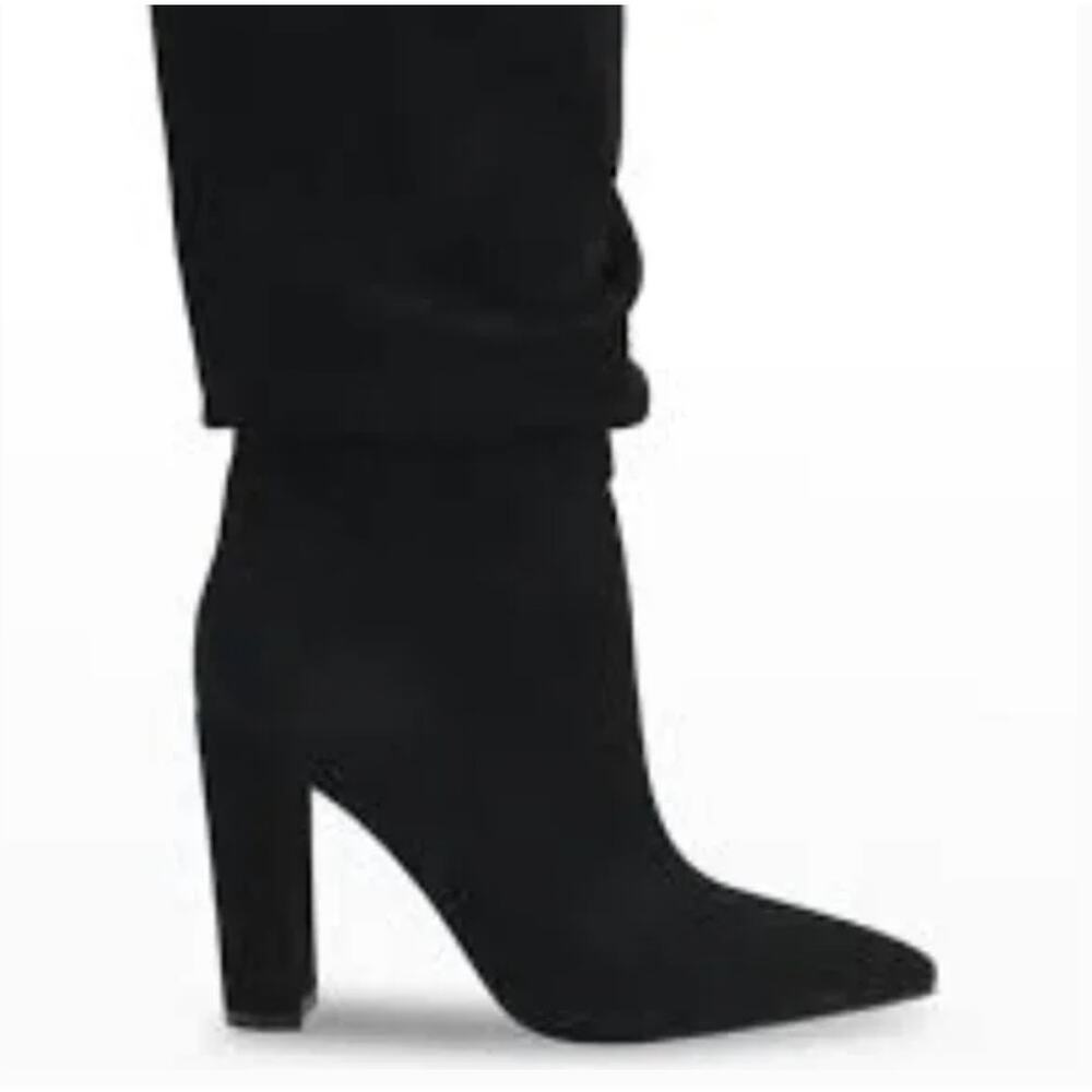 Marc Fisher Gomer Slouchy Suede Boots 5.5 Black NWOT Heel Glam Capsule